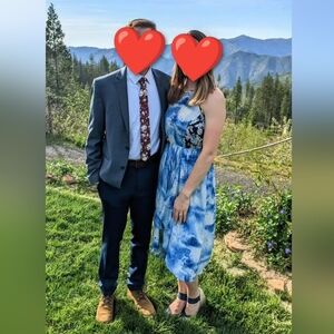 Rebecca Taylor Watercolor Floral Tie-Dye Midi Dress